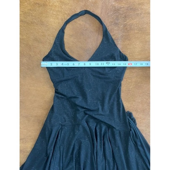 Vintage Y2K City Triangles Glitter Halter Handkerchief Dress - Picture 4 of 6